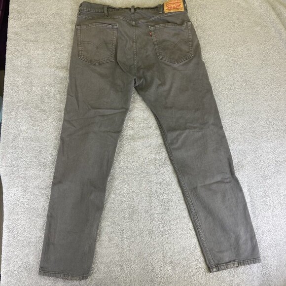 Levis Jeans 38x32 (Fits 38x31) Gray 505 Regular Straight Dark Wash Denim - Picture 2 of 16